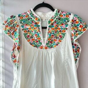 Embroidered Floral White dress